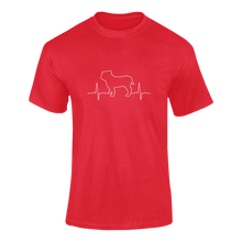 Load image into Gallery viewer, Bulldog Heartbeat Novelty T-Shirtbulldog, cute, dog, dogs, heartbeat, hearts, Ladies, Mens, pets, Unisex