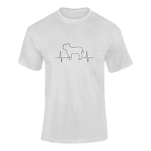 Load image into Gallery viewer, Bulldog Heartbeat Novelty T-Shirtbulldog, cute, dog, dogs, heartbeat, hearts, Ladies, Mens, pets, Unisex