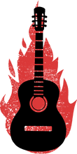 Load image into Gallery viewer, Burning Guitar T-Shirtburning, fire, guitar, Ladies, Mens, music, music lover, musician, rock music, Unisex