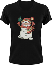 Load image into Gallery viewer, Christmas Snowman T-Shirtanimal, animals, christmas, Ladies, Mens, Snowman, Unisex