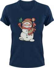 Load image into Gallery viewer, Christmas Snowman T-Shirtanimal, animals, christmas, Ladies, Mens, Snowman, Unisex