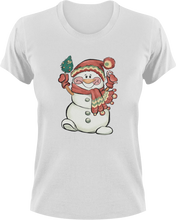 Load image into Gallery viewer, Christmas Snowman T-Shirtanimal, animals, christmas, Ladies, Mens, Snowman, Unisex