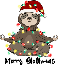 Load image into Gallery viewer, Christmas Sloth Meditating T-Shirtanimal, animals, christmas, Ladies, Mens, Merry Christmas, Sloth, Unisex