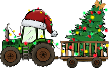 Load image into Gallery viewer, Christmas Tractor T-Shirtchristmas, farm, farmer, farming, Ladies, Mens, tractor, Unisex