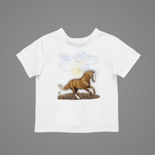 Load image into Gallery viewer, Cloudy Day Horse Kids T-Shirtboy, dog, dyzynu, girl, kids, neice, nephew