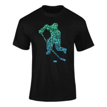 Load image into Gallery viewer, Colourful Hockey Player Silhouette T-ShirtLadies, Mens, Unisex, Wolves Ice Hockey