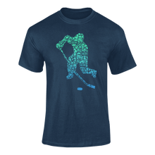 Load image into Gallery viewer, Colourful Hockey Player Silhouette T-ShirtLadies, Mens, Unisex, Wolves Ice Hockey