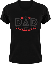 Load image into Gallery viewer, Dad with triangle A T-Shirtdad, Fathers day, hearts, Ladies, Mens, Unisex