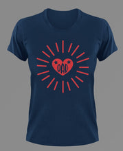 Load image into Gallery viewer, DAD in a heart T-Shirtdad, Fathers day, funny, hearts, Ladies, Mens, Unisex