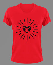 Load image into Gallery viewer, DAD in a heart T-Shirtdad, Fathers day, funny, hearts, Ladies, Mens, Unisex