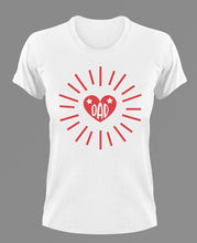 Load image into Gallery viewer, DAD in a heart T-Shirtdad, Fathers day, funny, hearts, Ladies, Mens, Unisex