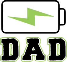 Load image into Gallery viewer, Charging Dad Battery T-Shirtdad, Fathers day, funny, Ladies, Mens, Unisex