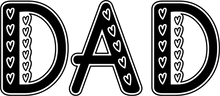 Load image into Gallery viewer, Dad with hearts in T-Shirtdad, Fathers day, hearts, Ladies, Mens, Unisex