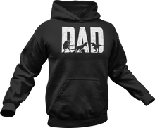 Load image into Gallery viewer, Dinosaur dad printed on a black T-Shirt