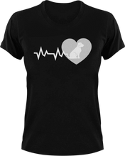 Load image into Gallery viewer, Dog heartbeat with heart T-Shirtanimals, dog, dogs, heart, heartbeat, hearts, Ladies, love, Mens, Unisex