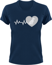 Load image into Gallery viewer, Dog heartbeat with heart T-Shirtanimals, dog, dogs, heart, heartbeat, hearts, Ladies, love, Mens, Unisex