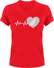 Load image into Gallery viewer, Dog heartbeat with heart T-Shirtanimals, dog, dogs, heart, heartbeat, hearts, Ladies, love, Mens, Unisex