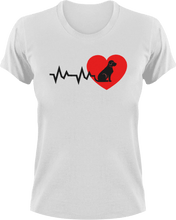Load image into Gallery viewer, Dog heartbeat with heart T-Shirtanimals, dog, dogs, heart, heartbeat, hearts, Ladies, love, Mens, Unisex