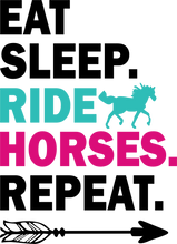 Load image into Gallery viewer, Eat Sleep Ride Horses Repeat T-shirtdad, family, horse, Ladies, Mens, mom, neice, sister, Unisex