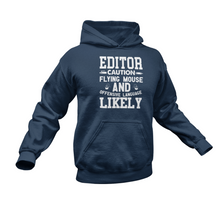 Load image into Gallery viewer, Editor Caution Flying Mouse Hoodie