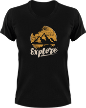 Load image into Gallery viewer, Explore T-ShirtAdventure, camp, camper, campfire, camping, explore, Hike, hiker, hiking, Ladies, Mens, Unisex