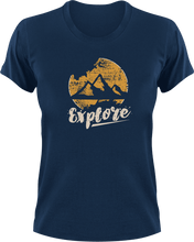 Load image into Gallery viewer, Explore T-ShirtAdventure, camp, camper, campfire, camping, explore, Hike, hiker, hiking, Ladies, Mens, Unisex