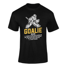 Load image into Gallery viewer, Goalie Description T-ShirtLadies, Mens, Unisex, Wolves Ice Hockey