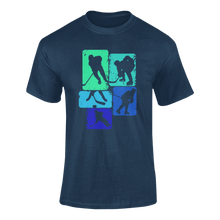 Load image into Gallery viewer, Hockey Player Blocks T-ShirtLadies, Mens, Unisex, Wolves Ice Hockey