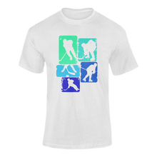 Load image into Gallery viewer, Hockey Player Blocks T-ShirtLadies, Mens, Unisex, Wolves Ice Hockey