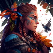 Load image into Gallery viewer, Horizon Zero Dawn Fanart - Aloy 5 T-ShirtChantel Fourie, fanart, gamer, games, gaming, Horizon, Horizon Zero Dawn, Ladies, Mens, Unisex, videogames