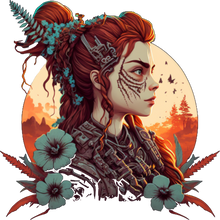 Load image into Gallery viewer, Horizon Zero Dawn Fanart - Aloy T-ShirtChantel Fourie, fanart, gamer, games, gaming, Horizon, Horizon Zero Dawn, Ladies, Mens, Unisex, videogames