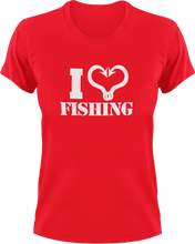 Load image into Gallery viewer, I Love Fishing T-Shirtfish, fisherman, fishing, Ladies, love, Mens, Unisex