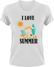 Load image into Gallery viewer, I love Summer T-Shirtbeach, Ladies, Mens, sea, summer, Unisex, vacation