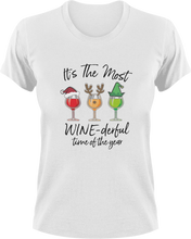 Load image into Gallery viewer, It's The Most Wine-Derful Time Of The Year T-Shirtchristmas, Ladies, Mens, Unisex, wine