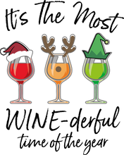 Load image into Gallery viewer, It's The Most Wine-Derful Time Of The Year T-Shirtchristmas, Ladies, Mens, Unisex, wine