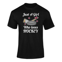 Load image into Gallery viewer, Just A Girl Who Loves Hockey T-ShirtLadies, Mens, Unisex, Wolves Ice Hockey