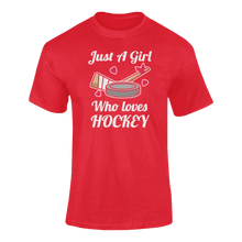 Load image into Gallery viewer, Just A Girl Who Loves Hockey T-ShirtLadies, Mens, Unisex, Wolves Ice Hockey