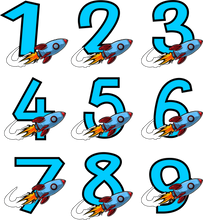 Load image into Gallery viewer, Kids Red Shirt Rocket Birthday