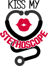 Load image into Gallery viewer, Kiss my stethoscope T-Shirtdoctor, Ladies, Mens, music, nurse, Unisex
