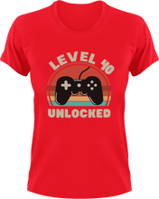 Load image into Gallery viewer, Level 40 unlocked Birthday T-Shirtbirthday, games, Ladies, Mens, Unisex