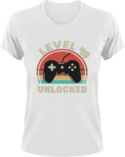 Load image into Gallery viewer, Level 40 unlocked Birthday T-Shirtbirthday, games, Ladies, Mens, Unisex