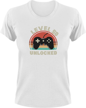 Load image into Gallery viewer, Level 50 unlocked Birthday T-Shirtbirthday, games, Ladies, Mens, Unisex