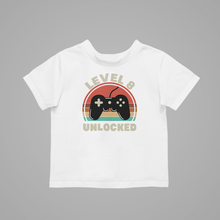 Load image into Gallery viewer, Level 8 unlocked Birthday T-shirtbirthday, boy, gamer, girl, kids, neice, nephew