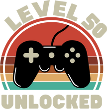Load image into Gallery viewer, Level 50 unlocked Birthday T-Shirtbirthday, games, Ladies, Mens, Unisex