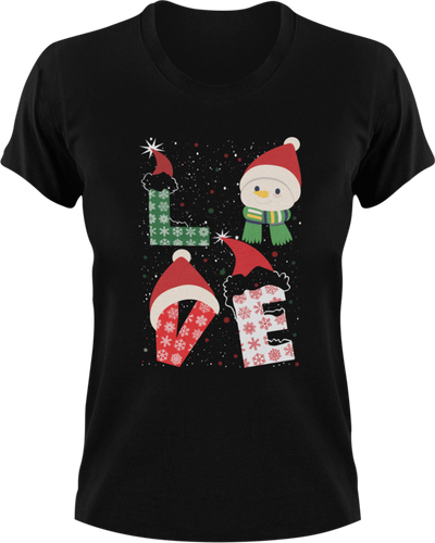 Love Christmas T-Shirtchristmas, Ladies, love, Mens, snow, Unisex
