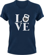 Load image into Gallery viewer, Love Weights T-Shirtgym, gymnast, gymnastics, Ladies, love, Mens, Unisex, weights