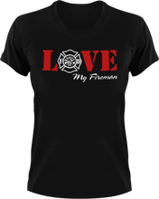 Load image into Gallery viewer, Love my fireman T-Shirtdad, fatherhood, Fathers day, fireman, Ladies, Mens, Unisex