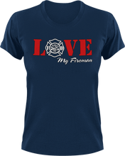 Load image into Gallery viewer, Love my fireman T-Shirtdad, fatherhood, Fathers day, fireman, Ladies, Mens, Unisex