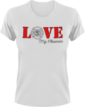 Load image into Gallery viewer, Love my fireman T-Shirtdad, fatherhood, Fathers day, fireman, Ladies, Mens, Unisex