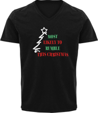 Load image into Gallery viewer, Most Likely To Rumble This Christmas V-Neck T-Shirtchristmas